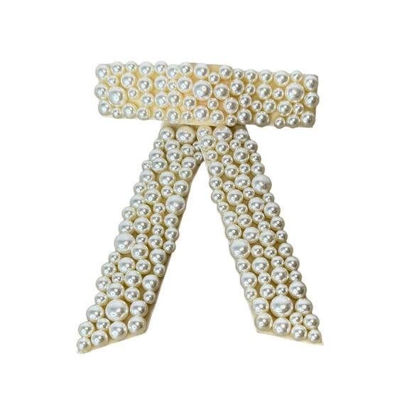 Cream Bow Barrette Hair Clip | Elegant and Stylish Hair Accessory for Women